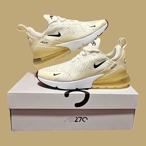 🚺 7.5 US — Nike Air Max 270 2024 [SAIL/BLACK–COCONUT MILK] AH6789–124